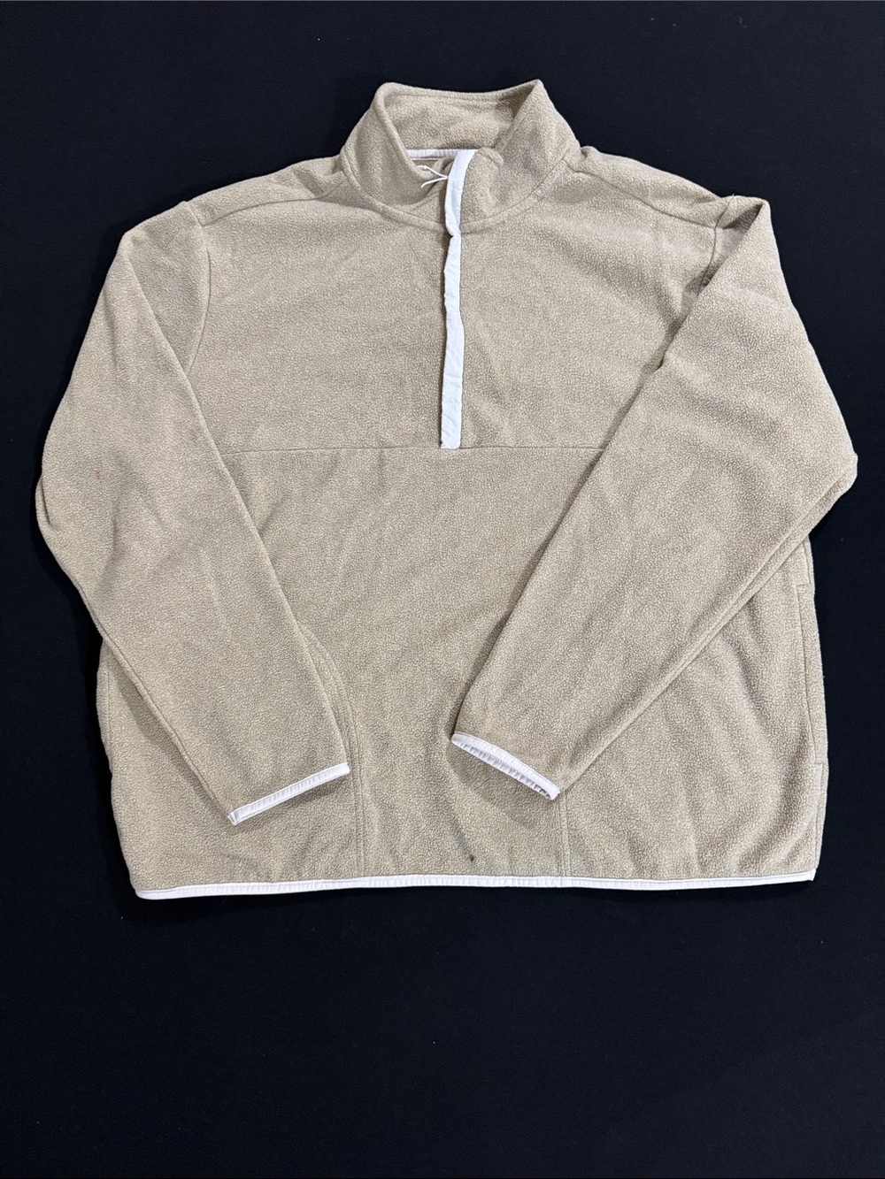Goodfellow & Co Beige V-Neck Half-Zip Pullover